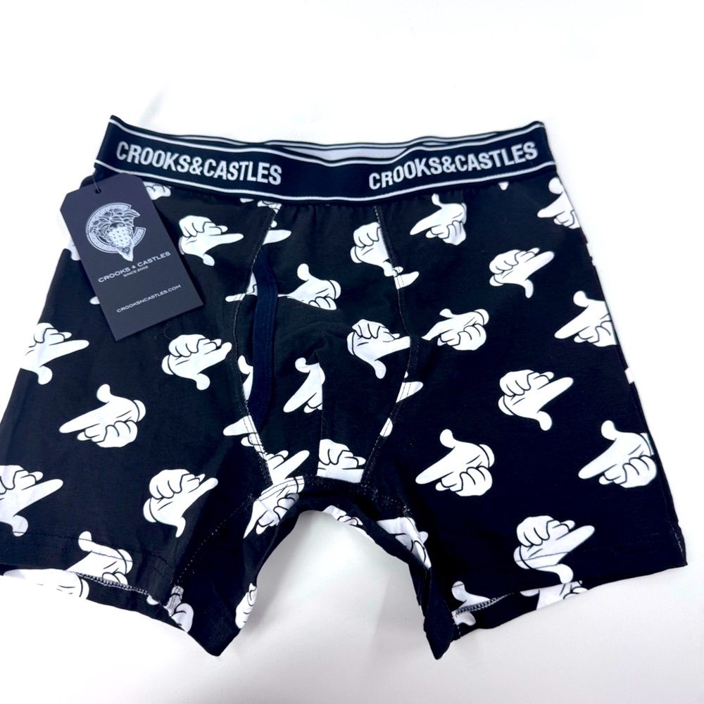 NWT Crooks & Castles Monochrome Graphic Boxer Brief underwear‎